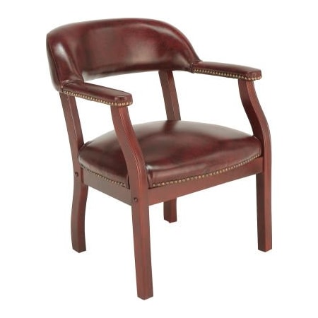 Boss Office Products Boss Conference Chair with Arms - Vinyl - Burgundy B9540-BY